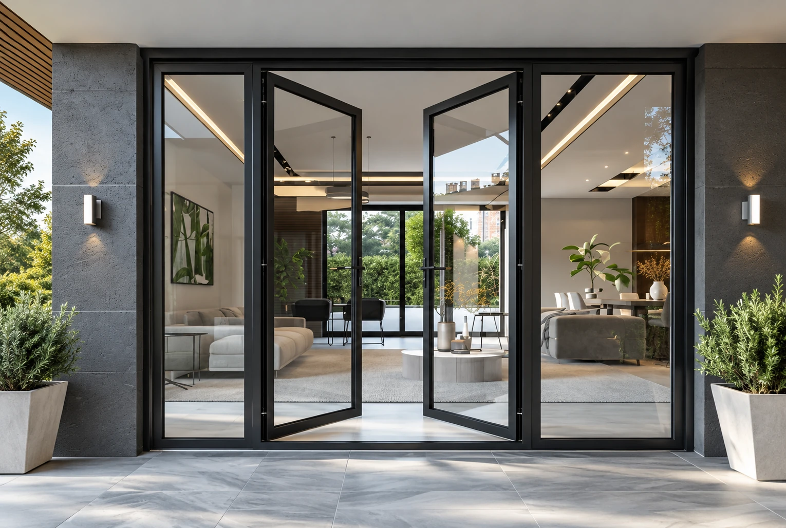 AluK Fixed and Casement Systems architectural aluminium window installation