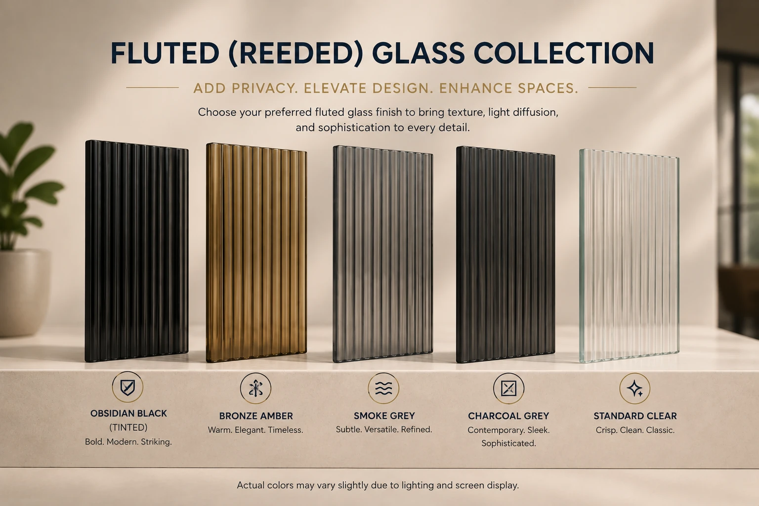 Fluted Glass Collection and Finishes