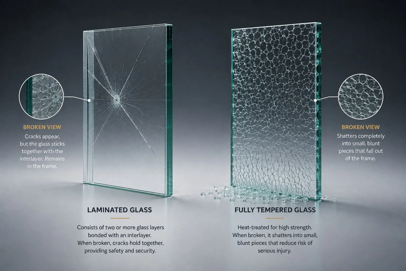Laminated Glass vs Tempered Glass Structure and Impact Behavior