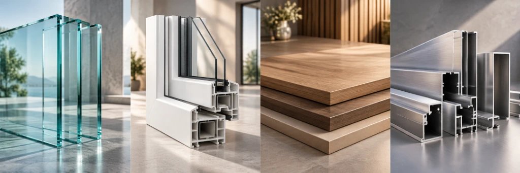 Architectural Material Partners — Glass, uPVC Profiles, Wood Panels, and Aluminium Systems