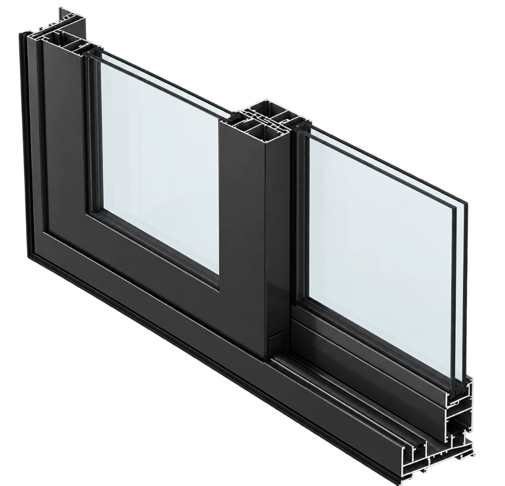 SC95 architectural profile schematic and glazing detail
