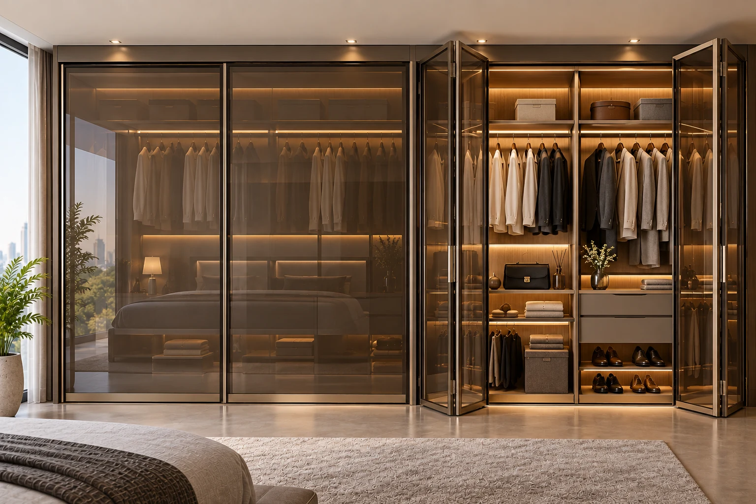 Open Wardrobes Architectural Slide & Fold Interior Showcase